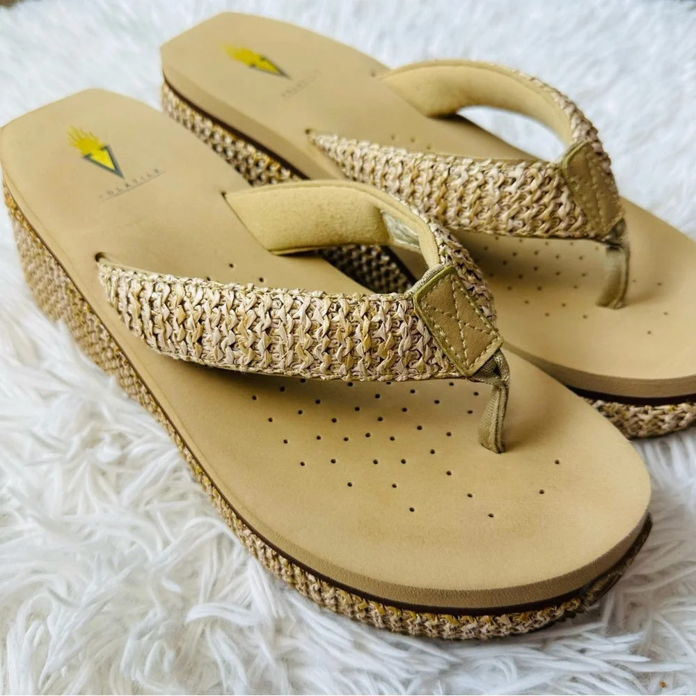 Volatile Tan Platform Shoes Comfortable Slip-On size 10